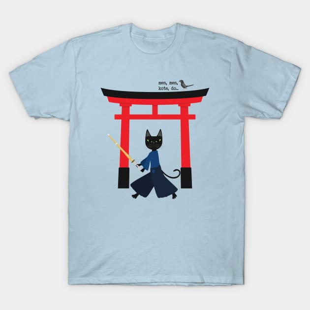 Kendo Samurai Cat T-Shirt by uncutcreations